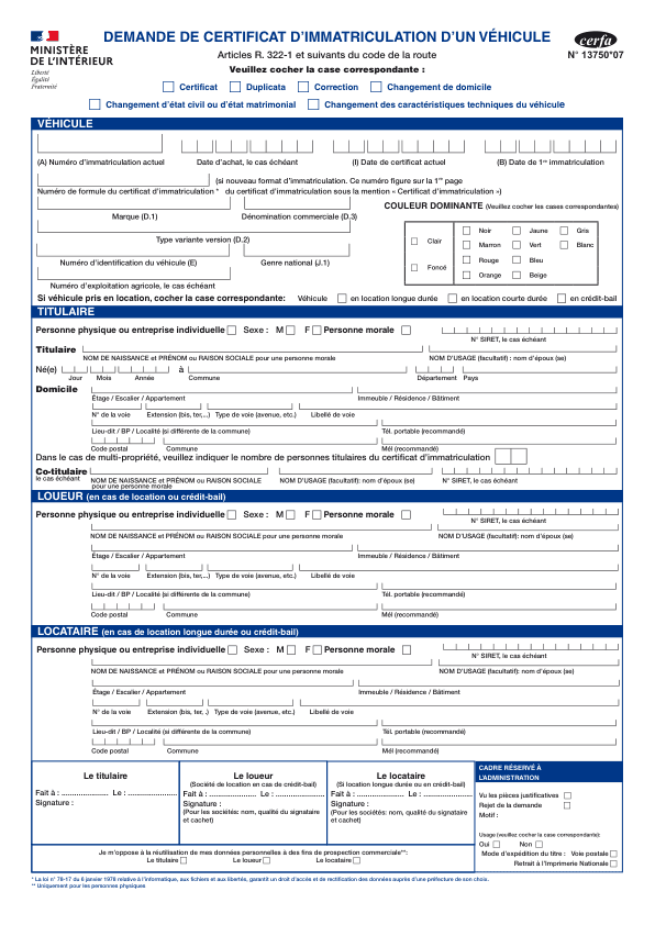 Remplir le Cerfa 13750 en ligne - Doclio
