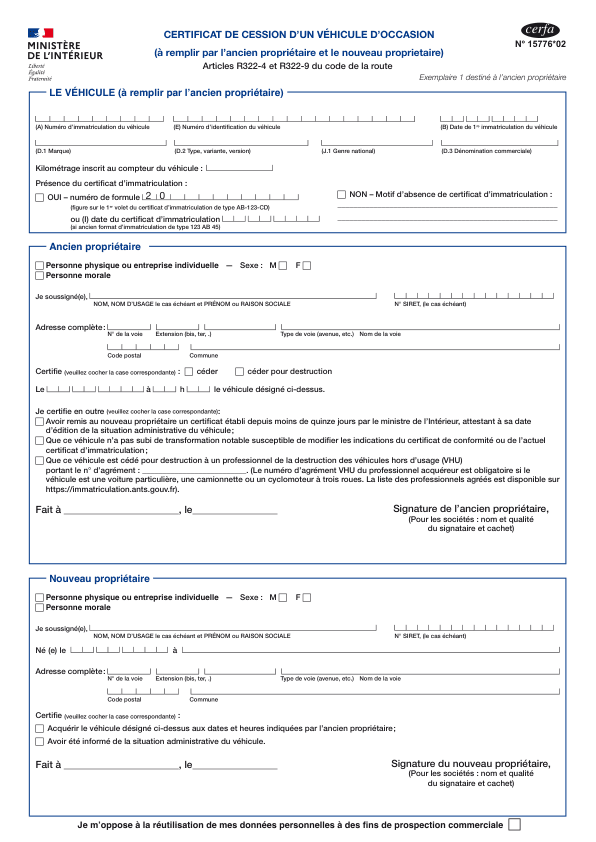 Remplir le Cerfa 15776 en ligne - Doclio