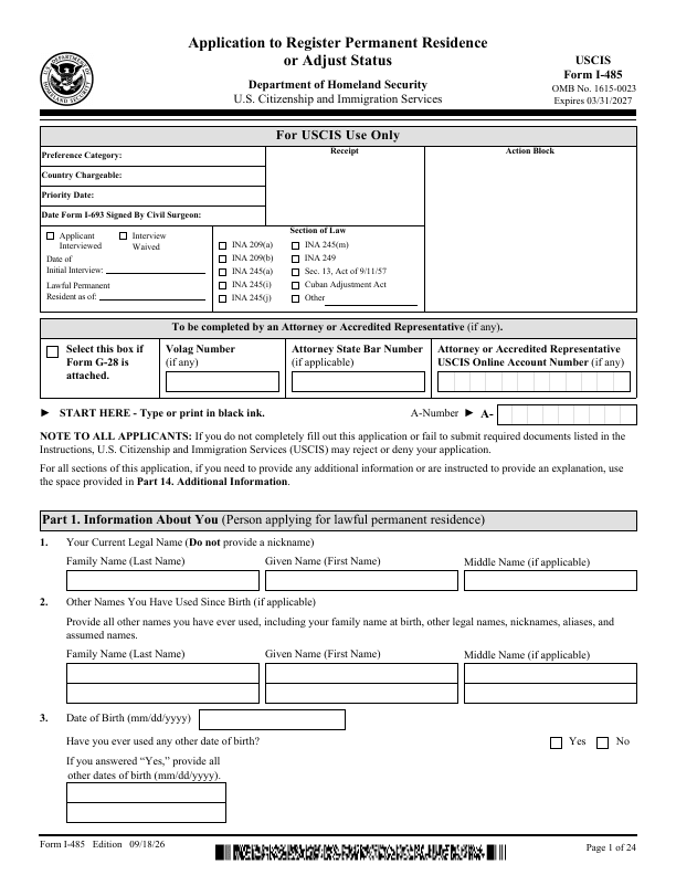 Fill Out Form I-485 Online - Doclio